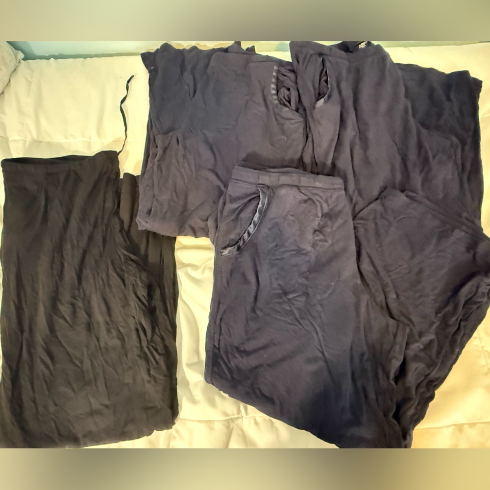 Midnight Carole Hochman Pajama Pants 1 black and 3 Navy Blue